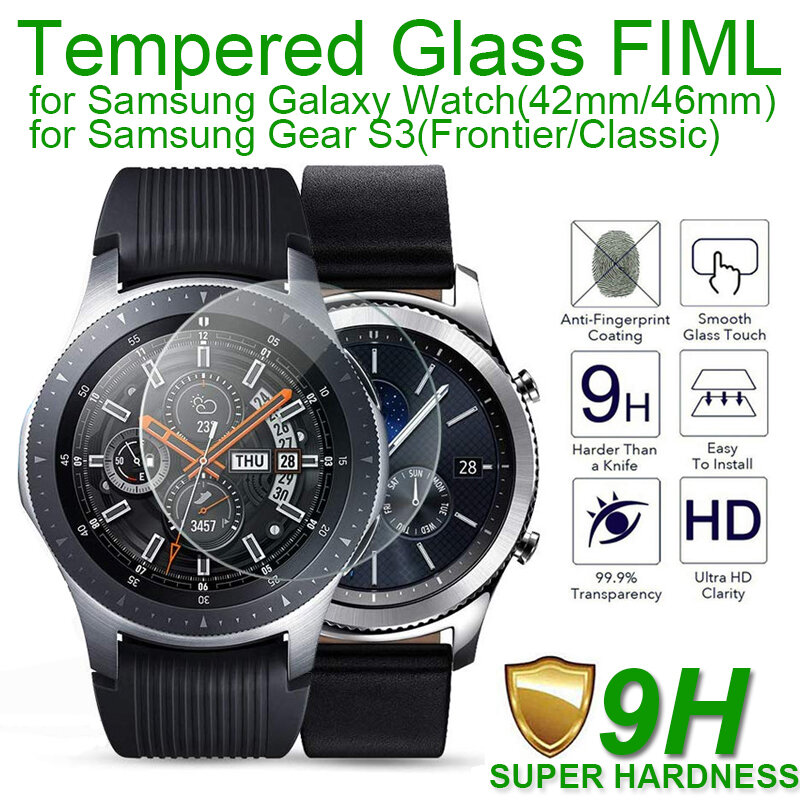 Laofurta-Protetor de Tela de Vidro Temperado para Samsung Galaxy Watch, Película Protetora para Engrenagem S3, 46mm, 42mm, 9h, Novo