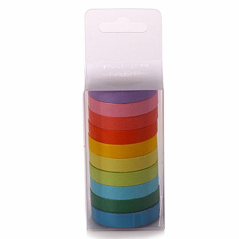 10Pcs/Lot Macarons Masking Washi Tape Set DIY Craft Decor Scrapbooking Tape for Diary Album Stationery School Supplies 10color