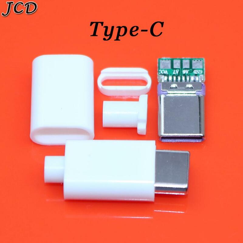 JCD 1PCS Weiß DIY 5A Micro USB Stecker Anschlüsse Kit Typ-C DIY Daten Kabel USB Lade stecker Stecker Zubehör