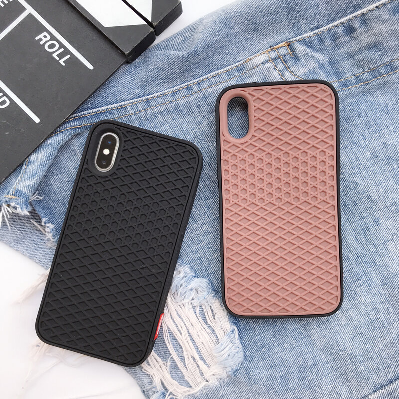 New Street Waffle brand Soft silicon cover case for iphone 5 SE 6 6S plus 7 8 8plus X XS XR MAX 11 Pro Grid pattern phone coque