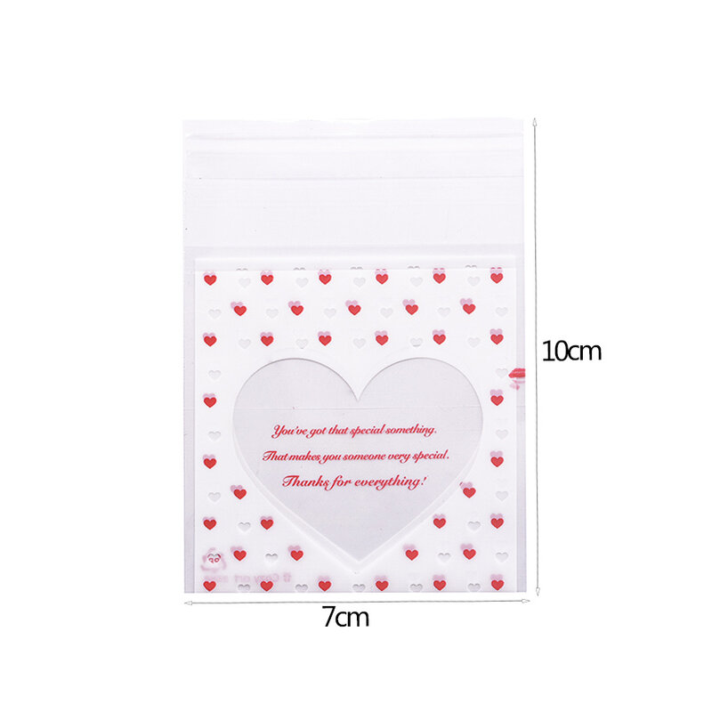 Bolsa de plástico transparente con forma de corazón para dulces, embalaje de galletas, OPP, para boda, fiesta de cumpleaños, bricolaje, 50/100 piezas