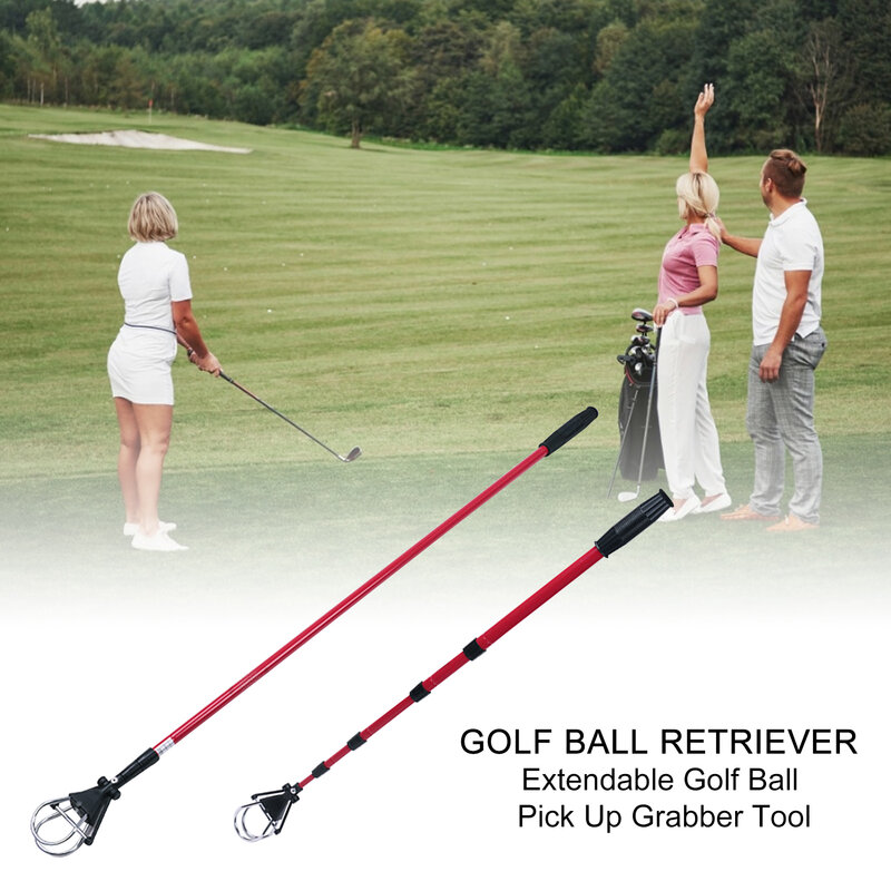 Retriever bola de golfe extensível pegar grabber ferramenta aço inoxidável telescópica à prova de intempéries bola de golfe retriever