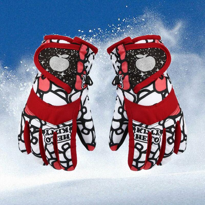 1 paio di guanti da sci riscaldamento ad alto isolamento mantenere impermeabili guanti da neve per bambini Unisex invernali per esterno