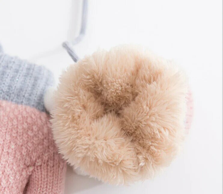 Детские перчатки с милым Кроликом, вязаные зимой
