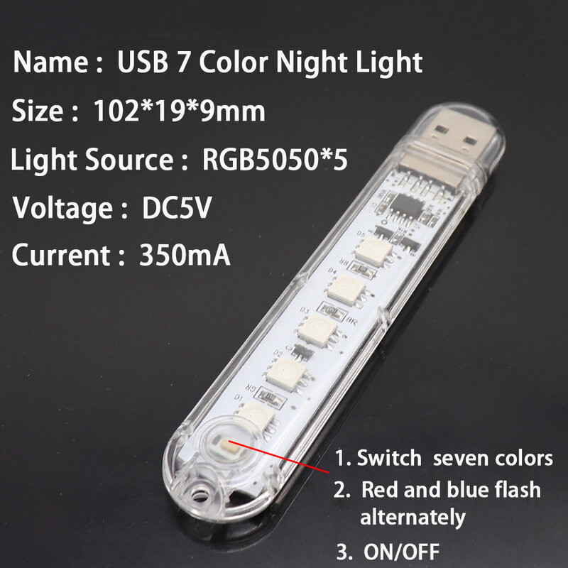 Lampu LED USB Portabel Mini 5V SMD5730 Lampu Meja Senter Lampu Malam untuk Power Bank PC Lampu Buku Laptop Lampu Mendaki Berkemah