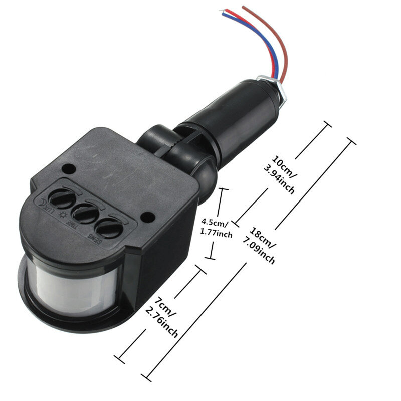 Sensor de movimento led, automático, infravermelho, 24v, 12v, temporizador de montagem na parede, interruptor com sensor de luz de 12v