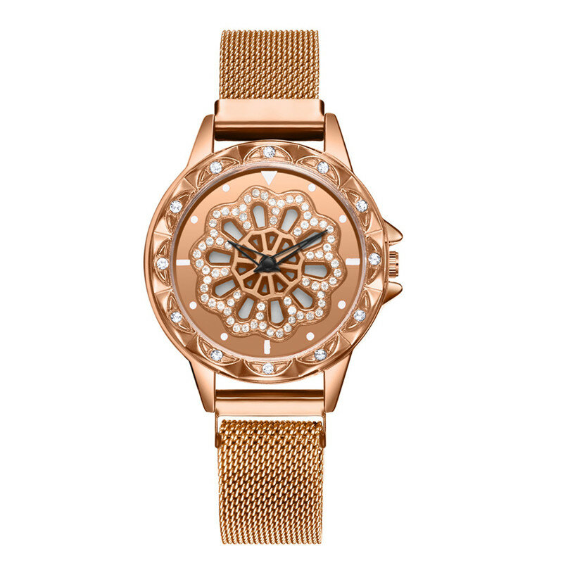 Moda 360 stopni obrót szczęśliwe kobiety zegarki klamra magnetyczna zegarek kwarcowy na rękę zegarek damski zegarek reloj mujer kobiet