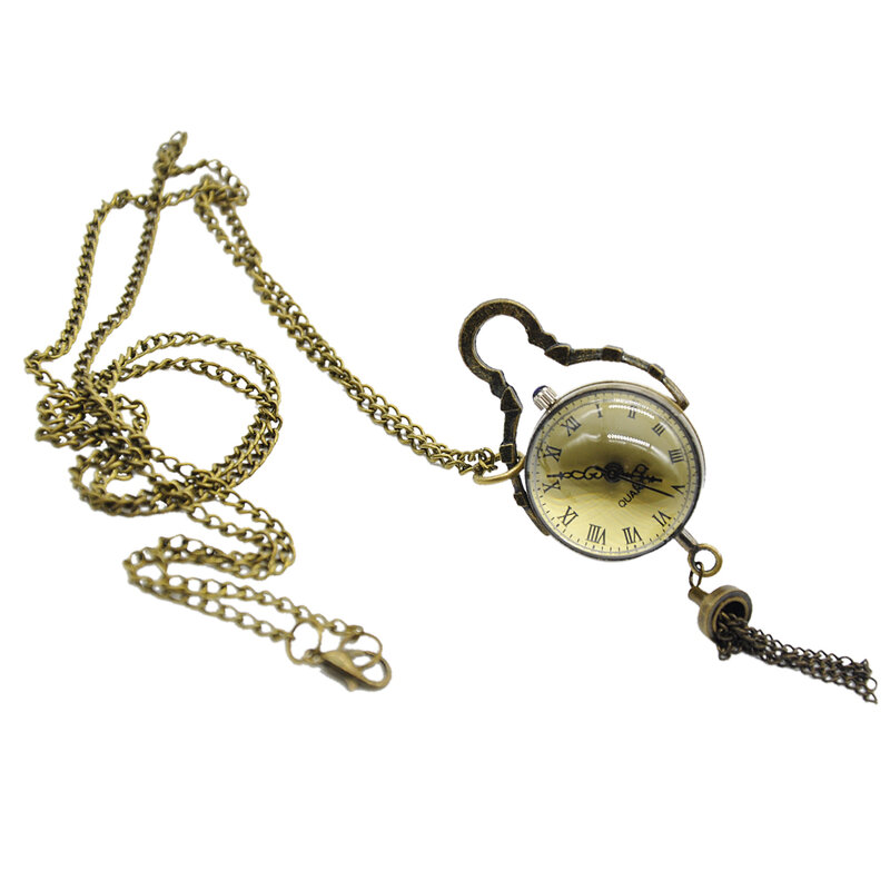 Decoración de cuarzo con cadena accesorios en forma de bola joyería de regalo suave reloj de bolsillo analógico Vintage