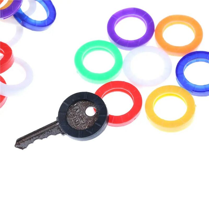 10 Stück Mode hohle mehrfarbige Gummi Soft Key Schlösser Schlüssel Kappe Schlüssel abdeckungen Topper Schlüssel ring