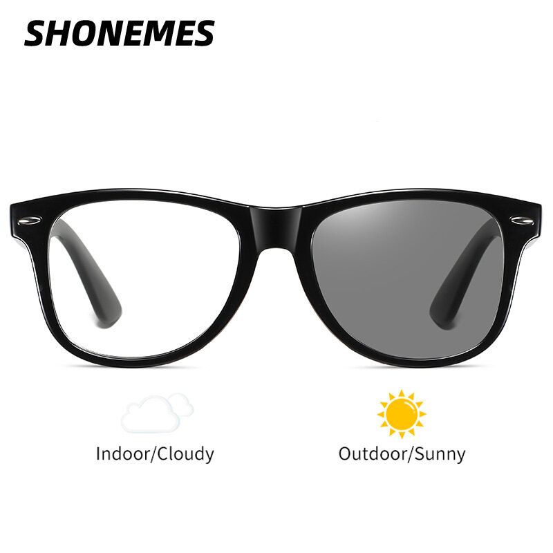 Shonemes Fotochrome Bril Klassieke Vierkante Bril Anti Blauw Licht Outdoor Uv Bescherming Brillen Voor Mannen Vrouwen