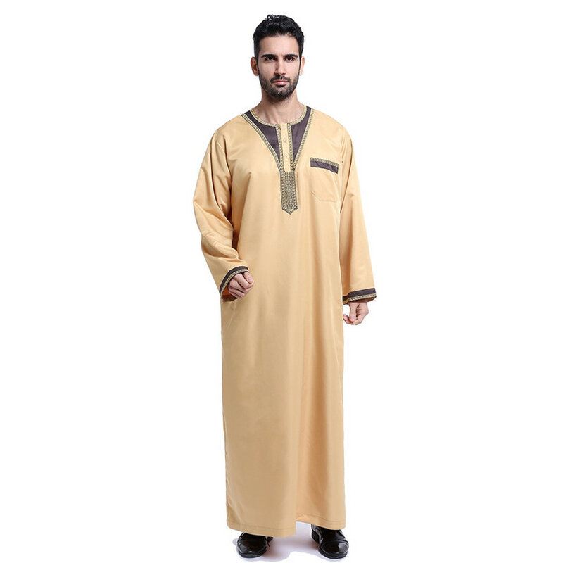 Arabska odzież męska bawełna thobe męska islamska odzież dla mężczyzn muzułmańskich mężczyzn czapki