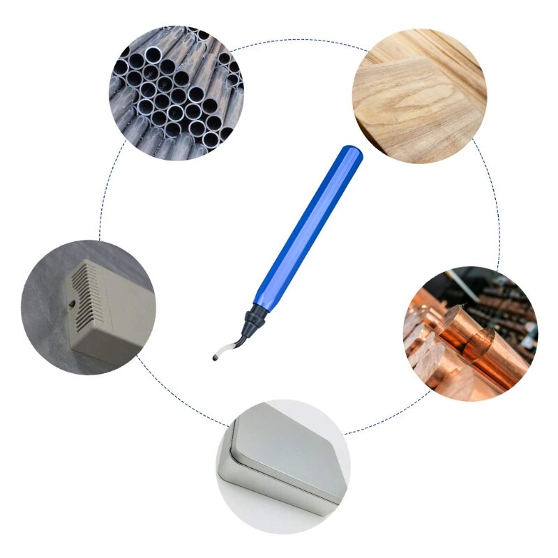 Средство для удаления заусенцев с ручкой и 10 вращающимися лезвиями для удаления заусенцев, алюминия, меди, дерева и пластика