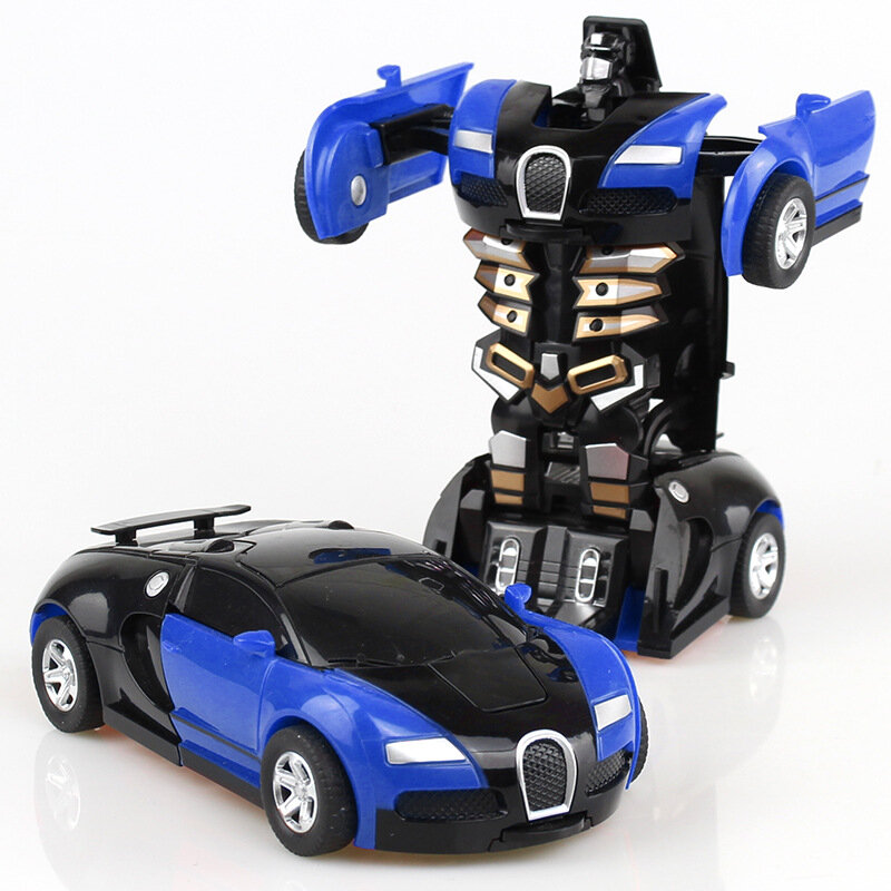 2 IN 1 Verformung Roboter Auto Modell Kunststoff Mini Transformation Roboter Spielzeug Für Jungen Ein Schritt Auswirkungen Fahrzeuge Auto Kinder spielzeug