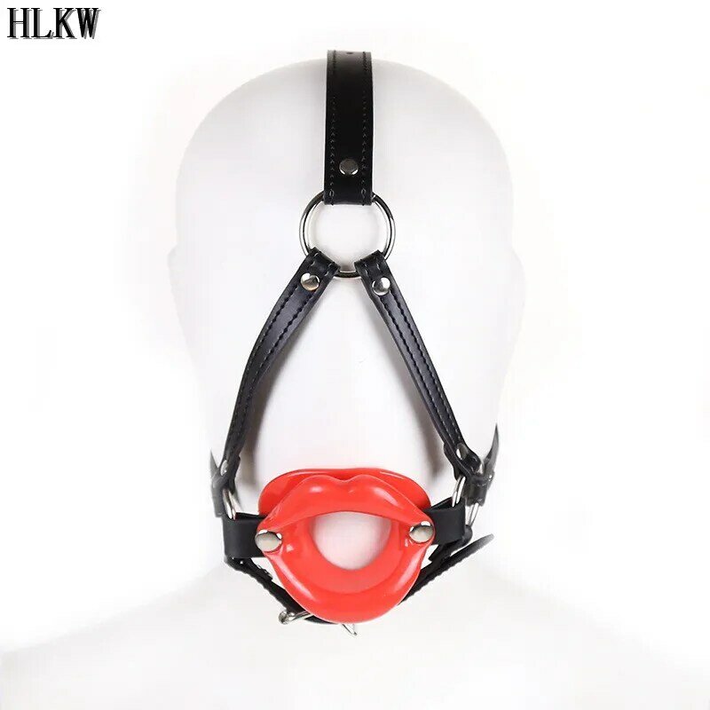 New Sexy PU Leather Latex Hood Mask Open Mouth Breathable Headpiece Fetish BDSM Adult for party role games outfit accessory
