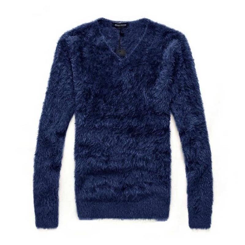 Mcikkny Fashion Men Winter Sweater Knitted Pullover Male V Neck Cashmere Top Clothing
