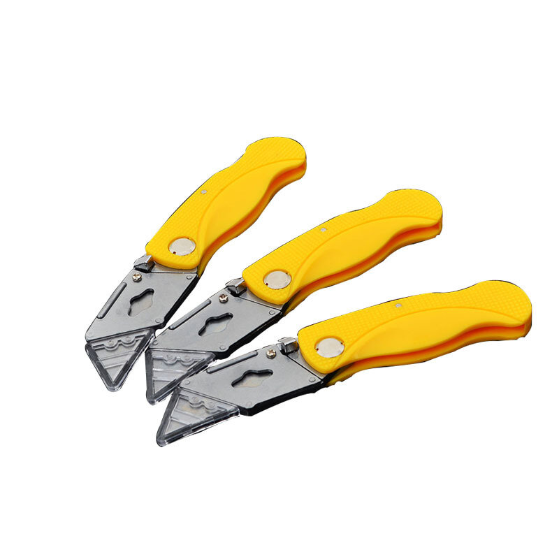 Rvs Opvouwbaar Utility Knifewith Antislip Grip T-Blade Cutter Art Supplies 15.5Cm Lengte Plastic/staal Handvat #904