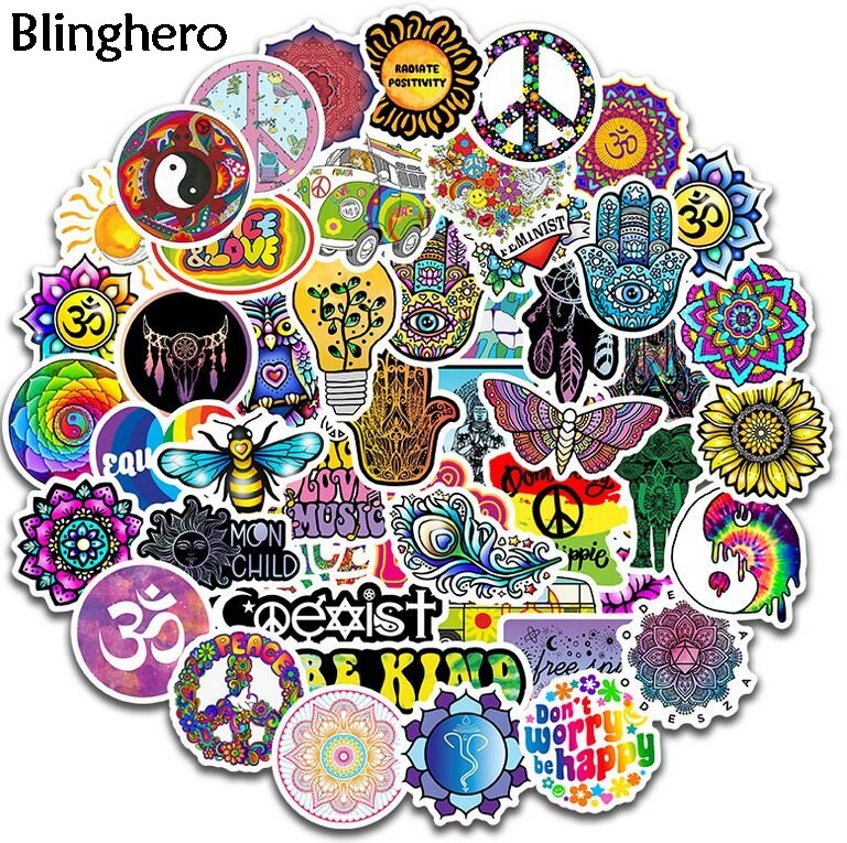 20sets/lot Blinghero 50pcs/set Yoga Scrapbooking Stickers Laptop Luggage Motorcycle Phone Sticker Album Decal Gifts BH0664