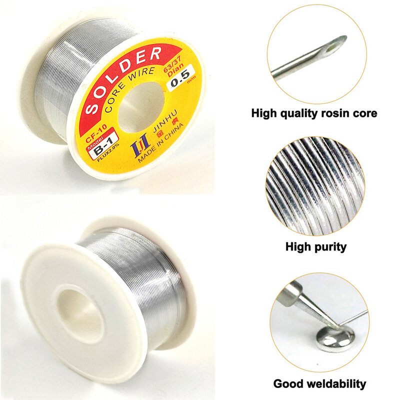 Rosin Core solda Tin Wire Reel, baixo ponto de fusão para ferro de solda elétrica Desoldering, 2% Flux, não limpo, 100g