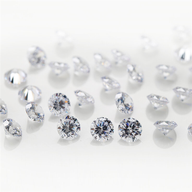 High Quality Small Size 0.7~2.4mm 100PCS~10000PCS Zircon Gems Beads Round White Cubic Zirconia Stones Round For Jewelry Gemstone