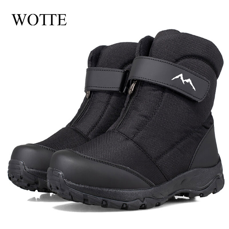 Buty męskie zimowe nowe grube buty śniegowe Plus aksamitny ciepły boczny zamek błyskawiczny Outdoor Casual krótkie buty odporność na zimno męskie buty bawełniane