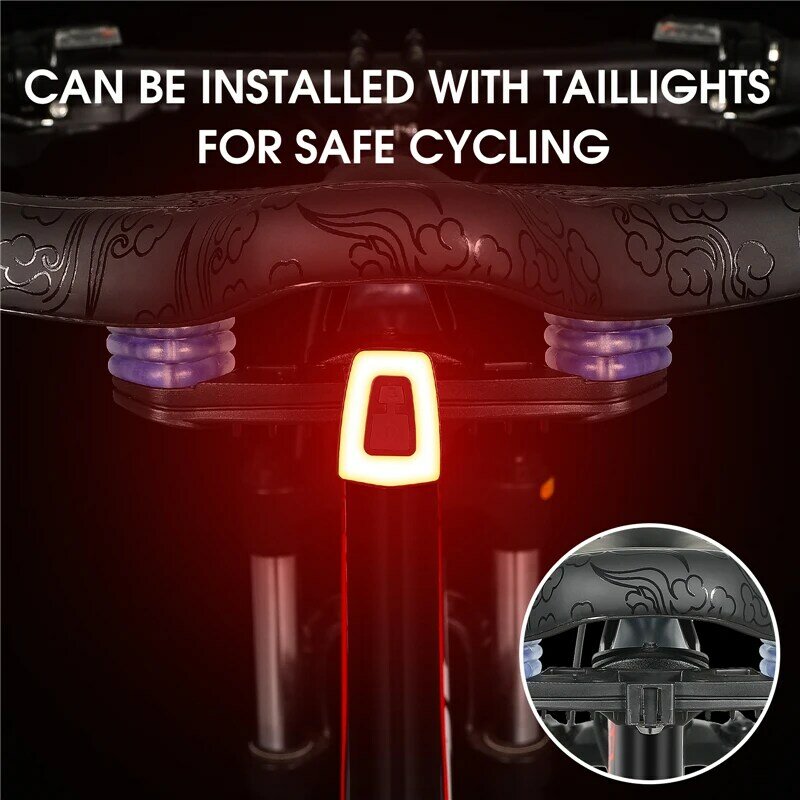 WEST BIKING-Sillín para bicicleta de montaña, cómodo y absorbente de golpes, cojín para trasero grande, MTB, con luces traseras