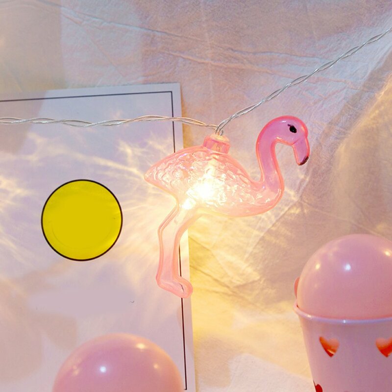 Flamingo Light Flamingo String ไฟตกแต่ง String LED กระพริบ Garland สตริงไฟ USB แบตเตอรี่คริสต์มาสไฟ String