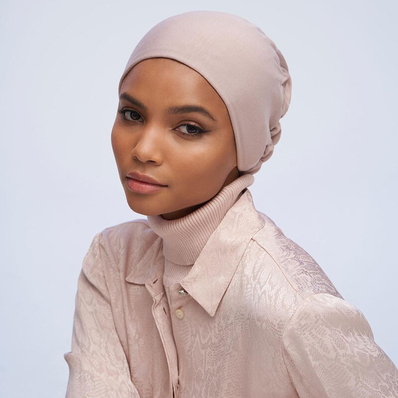 Mulheres muçulmanas hijab boné elástico gravata volta camisa underscarf cabeça envoltório turbante gorro chapéu de pulôver islâmico chapéu turbante abaya