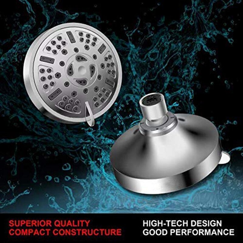 High Pressure Fixed Shower Head Upgraded 9 Functions Adjustable Bathroom Showerhead Multi-Functional Wall Mount Fixed Shower Hea