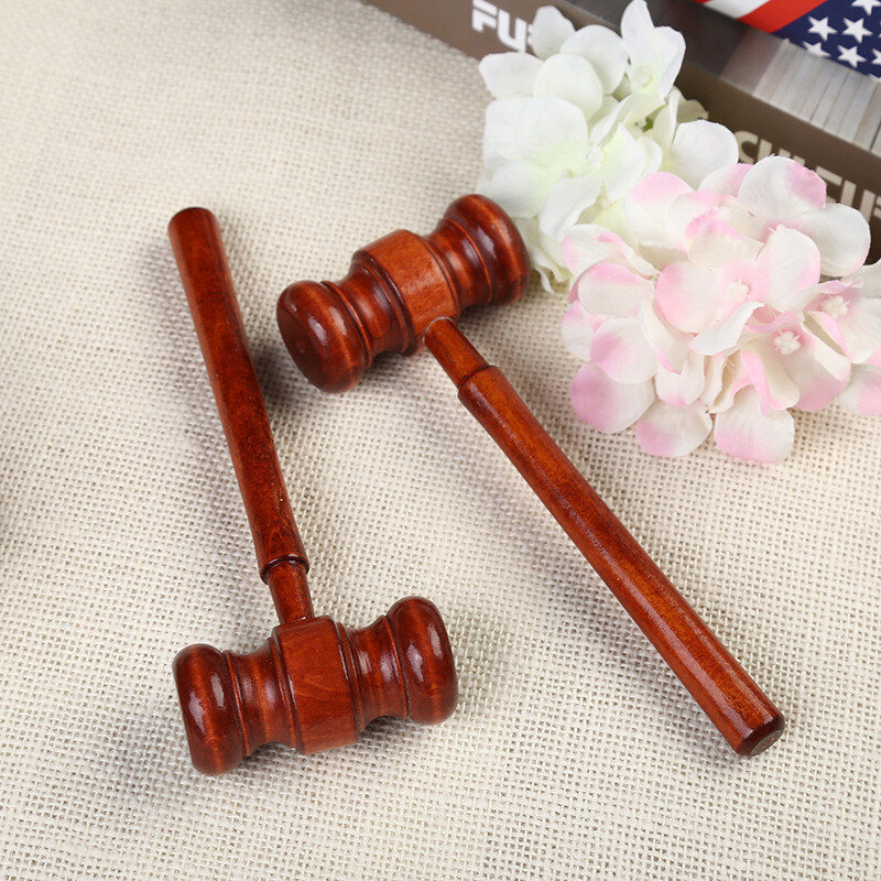 1PC Mini Wooden Hammer Lawyer Decoration Toy for Children Judge Hammers Multitool Small Hammer Birthday Gift Christmas Toy