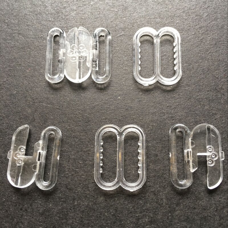 50 sets plastic Hardware adjustable tape accessories black/clear clasps & hooks eye set bow tie fastener clips