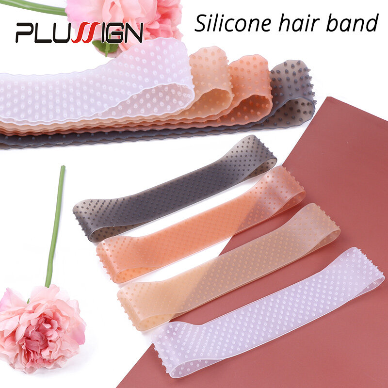 Banda de agarre de silicona suave elástica para peluca, banda de agarre superior, 4 colores, diadema de tamaño pequeño, pelucas antideslizantes, banda transparente