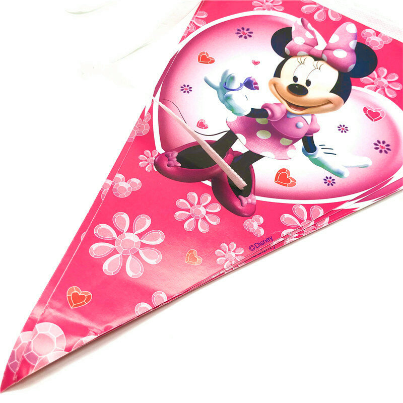 Disney Minnie Mouse Theme Baby Shower Disposable Tableware Kids Girls Favorite Minnie Happy Birthday Party Decorations Supplies