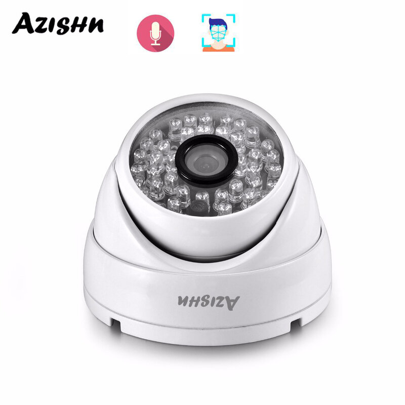 AZISHN H.265AI Full HD 5MP 1/2.7"SONY IMX335 POE Security Dome Metal IP Camera Face Detection Outdoor Waterproof Surveillance
