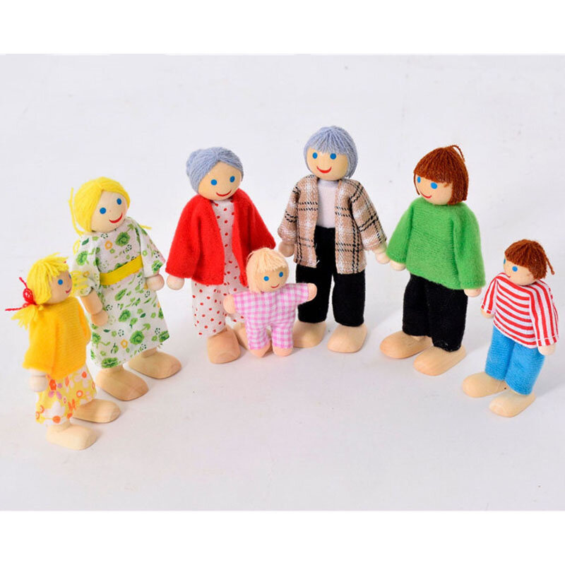 Holz Puppenhaus Möbel Miniatur Spielzeug Für Puppen Kinder Kinder Haus Spielen Spielzeug Mini Möbel Sets Puppe Spielzeug Jungen Mädchen Geschenke