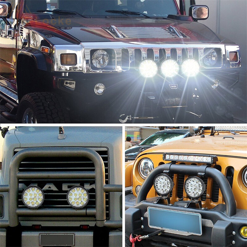 Luz LED de trabajo para coche, foco superbrillante de 27W/42W, 12-24V, iluminación exterior