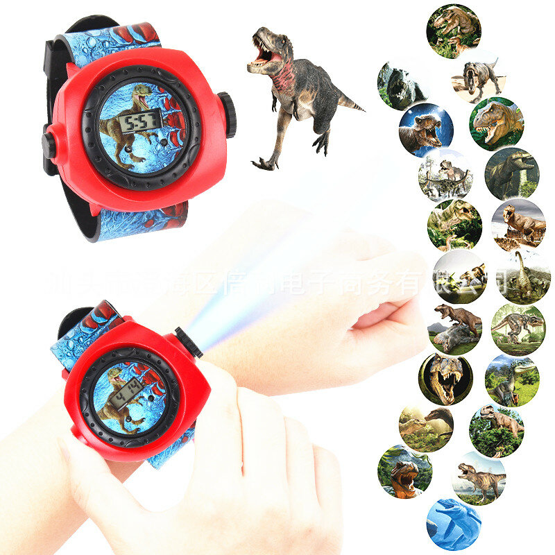 3D投影子供のおもちゃ恐竜腕時計子供20絵漫画パターンボーイズ腕時計女の子デジタル腕時計レロジオギフト