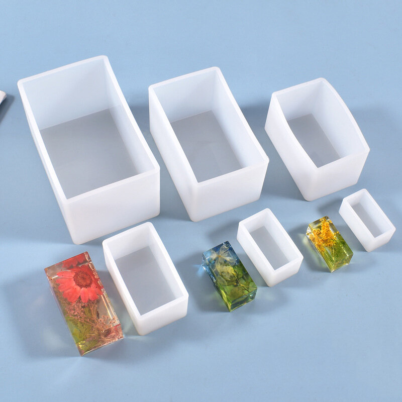 مكعب مكعب الراتنج قالب كريستال الايبوكسي قالب من السيليكون لتقوم بها بنفسك دلاية مجوهرات صينية تخزين قالب مربع مستطيل صب الملحقات