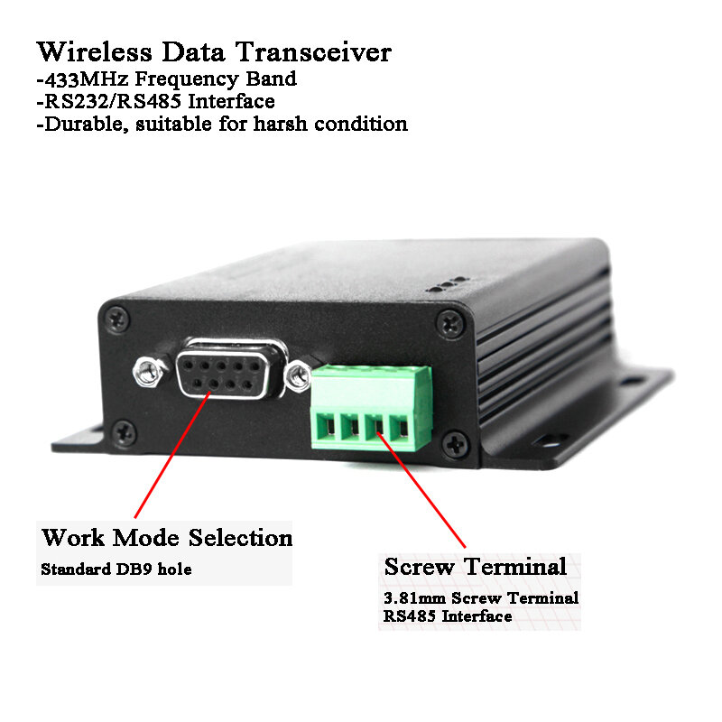 8km 433MHz RS485/RS232 Wireless Data Transmitter/Receiver Gateway Modbus Lora radio modem RF module Digital modulation IOT