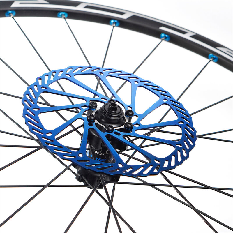 CNC Fahrrad Bremsscheibe 160mm/180mm/203mm Mountainbike Disc Bremsscheiben Carbon Stahl MTB abgerundete Discs Rotoren Center Disc Blau