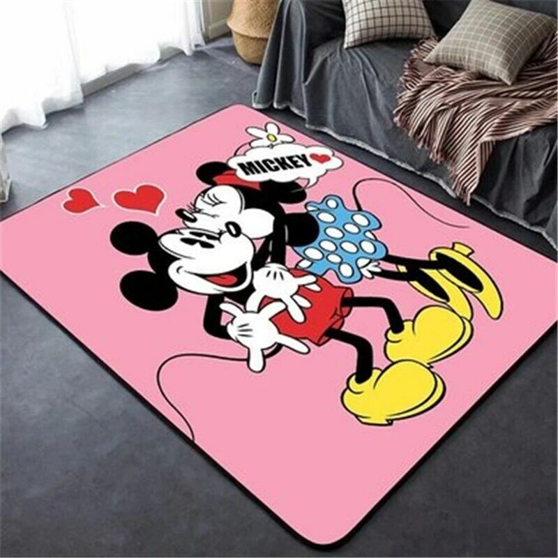 80x160cm Minnie Mickey Mouse Play Mat Door Mat Kids Boys Girls Game Mat Carpet Bedroom Indoor Mat Play Mat Baby Gym