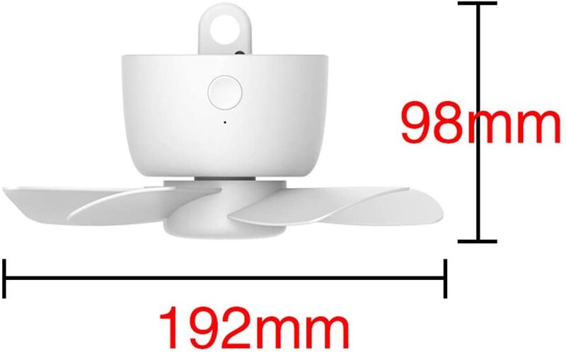 USB Aufladbare Fernbedienung Timing 4 Zahnräder Decke Fan mit Hängenden Haken für Zelt, 8000mAh Weiß Camping Fan