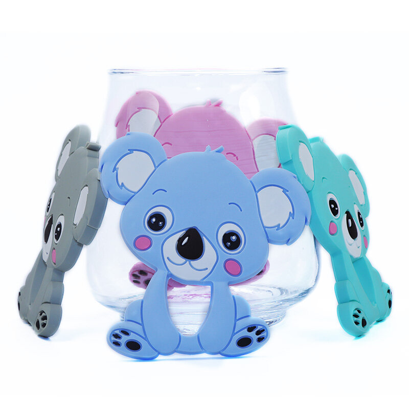BOBO.BOX 1 шт. силиконовый Прорезыватель для зубов в виде животных Koala, Детская Подвеска-прорезыватель, пищевая BPA бесплатно, Детские Прорезыватели, силиконовые бусины, игрушка