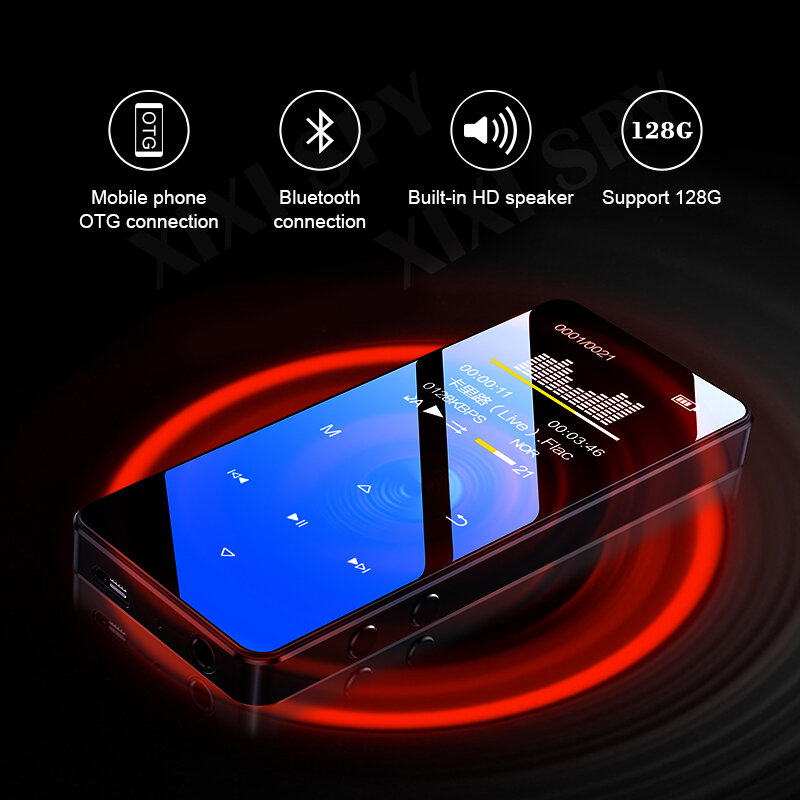 Bluetooth 5.0 lecteur mp3 musique hifi média flac lecteur audio vocal enregistreur haut-parleur intégré avec