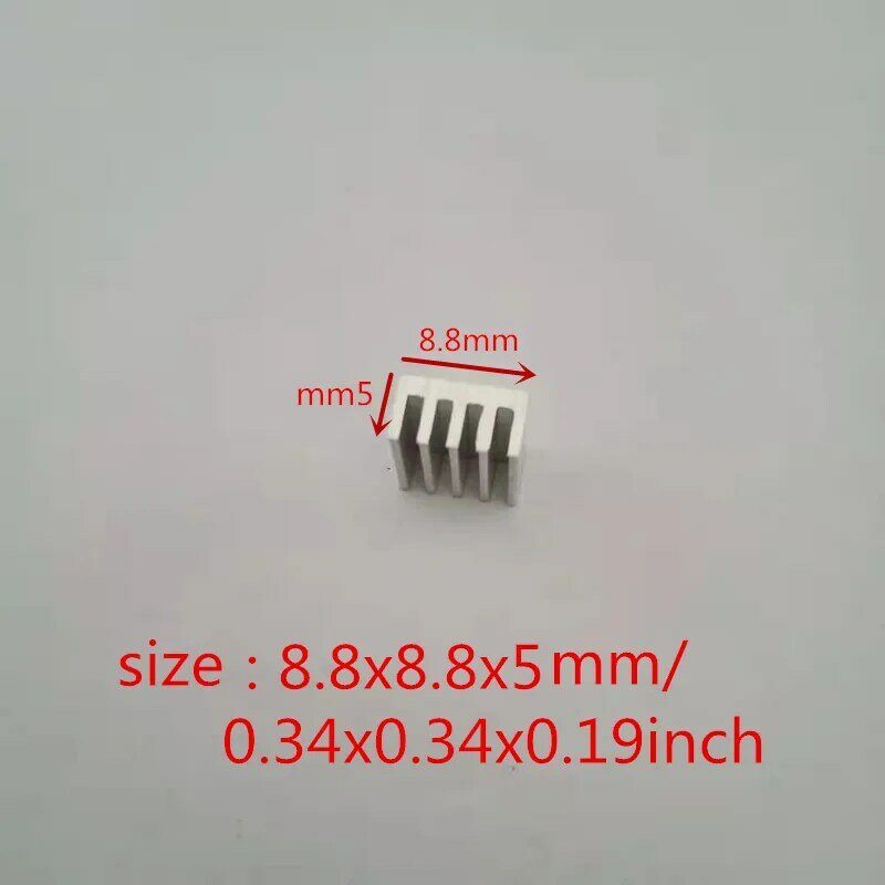 20 шт., алюминиевый радиатор для охлаждения компьютера, 8,8x8,8x5 мм