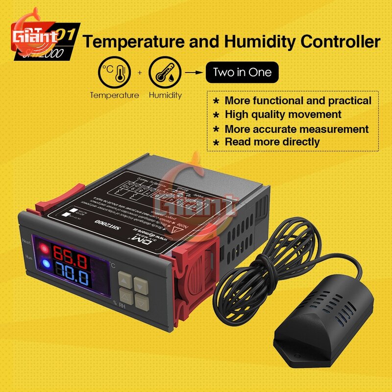 SHT2010 SHT2000 AC 110V-220V LCD Digital Hygrostat Thermostat Feuchtigkeit Temperatur Controller Regler Heizung Kühlung Control