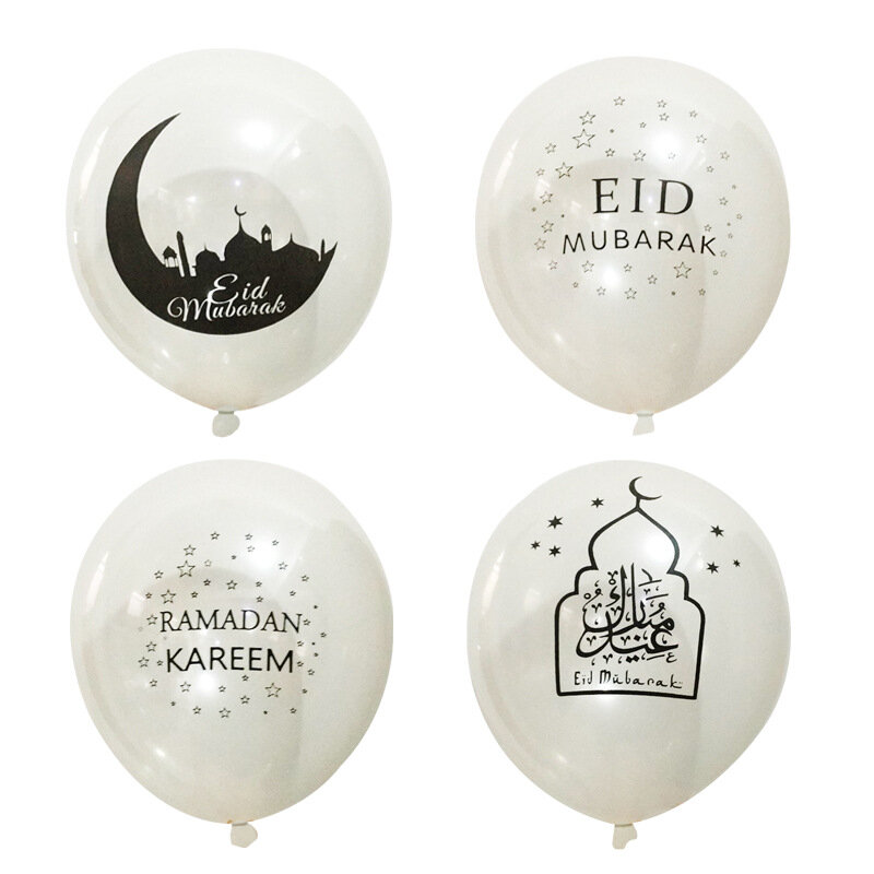10Pcs EID MUBARAK ตกแต่งบอลลูน Ramadan และ Eid ตกแต่งมุสลิมอิสลามตกแต่งบอลลูนทอง Ramadan Mubarak อุปกรณ์ DIY Party