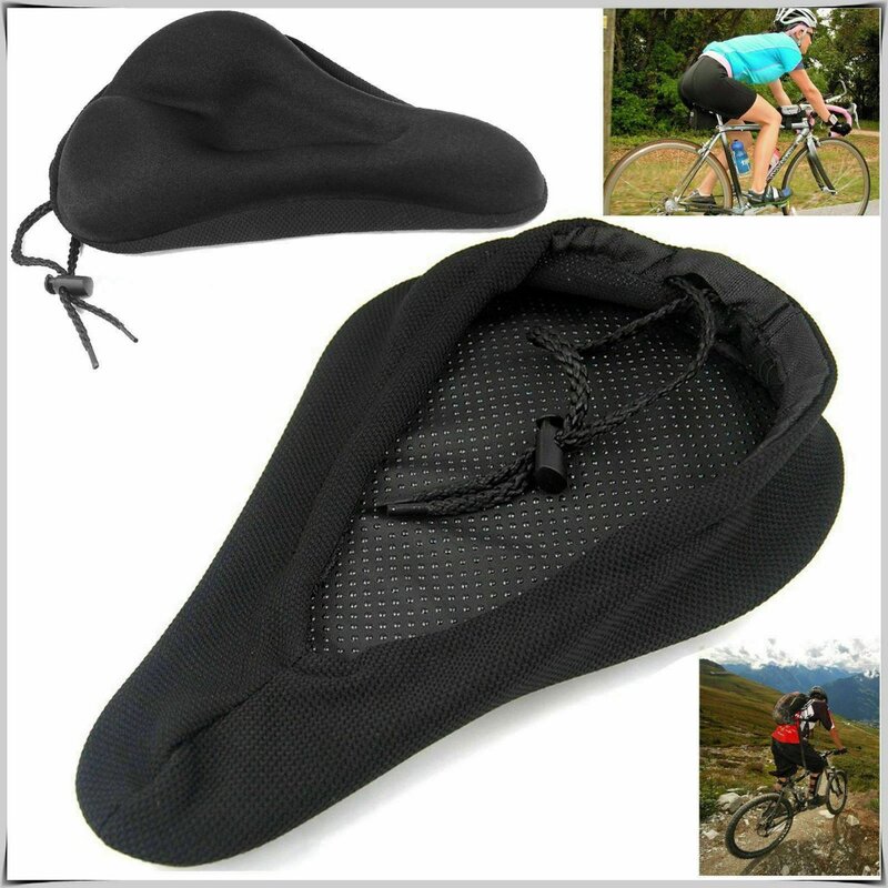 Assento macio de bicicleta respirável, almofada para sentar grossa de bicicleta, confortável, uso em mountain bike e ciclismo
