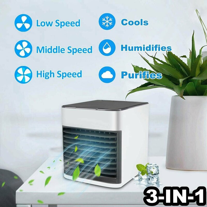 USB Mini Portable Air Conditioner Digital Air Cooler Fan Desktop Space Cooler Personal Space Air Cooling Fan For Room Home
