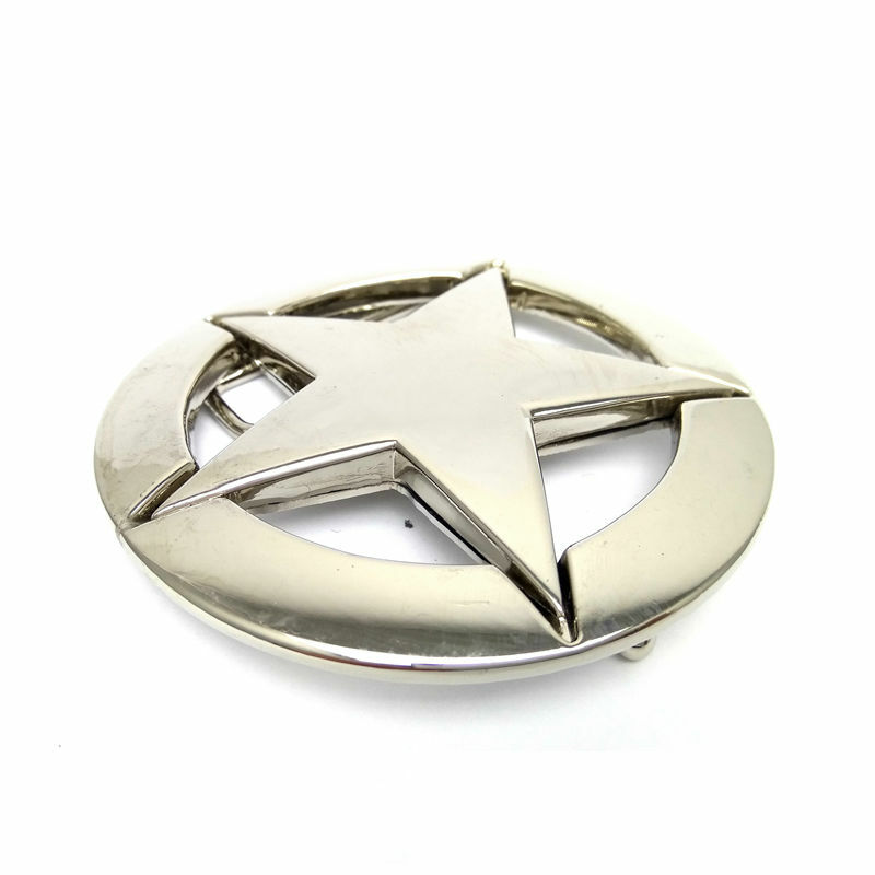 Drop Shipping World War II US Military Silver Five-pointed Star Logo Belt Buckle Metal Retail Custom Cowboy Belt Buckles