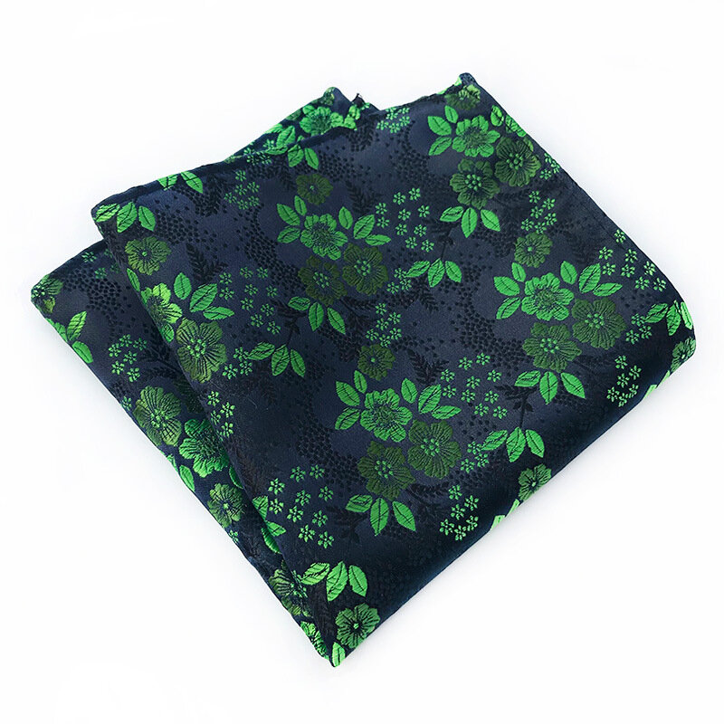 18 cor clássico de luxo masculino lenço floral impresso hankies seda poliéster hanky negócio bolso quadrado peito toalha 25*25cm
